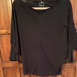 Velvet by Graham & Spencer 100% cotton black top